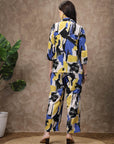 Blue Printed Shirt With Trousers