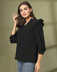 Black Solid Regular top