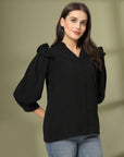Black Solid Regular top