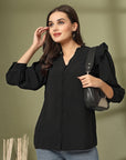 Black Solid Regular top