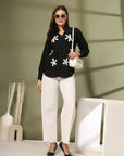 Women Floral Embroidered Cotton Buttoned Top