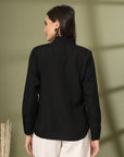 Women Floral Embroidered Cotton Buttoned Top