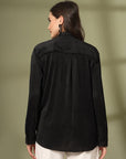 Women Spread Collar Relaxed Fit Casual Buttoned Top