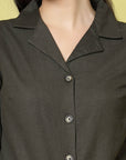 Olive Green Pure Cotton Shirt With Trousers