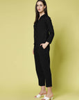 Black Pure Cotton Shirt With Trouser