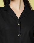 Black Pure Cotton Shirt With Trouser