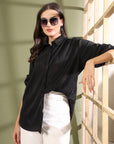 Women Spread Collar Relaxed Fit Casual Buttoned Top