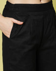 Black Pure Cotton Shirt With Trouser