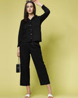 Black Pure Cotton Shirt With Trouser