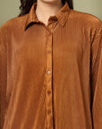 Women Spread Collar Casual Buttoned Top