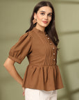 Solid Brown regular top