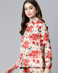 CINK Floral Printed Casual Buttoned Top
