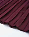 CINK Burgundy Accordion Pleated A-Line Skirt