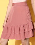CINK Beautiful Rose Solid Feminine Frills Skirt