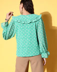 Women Floral Printed Casual Buttoned Top