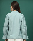 Women Opaque Striped Casual Buttoned Top