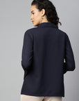 Solid Opaque Casual Buttoned Top