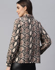 Women Animal Printed Casual Buttoned Top