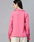CINK Women Pink Regular Fit Casual Buttoned Top