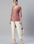 V-Neck Accordion Pleats Top