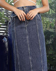 A-Line Maxi Skirt blue - CINK