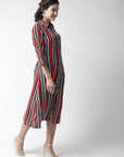 CINK Women Red White Striped Shirt Dress