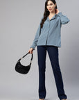 CINK Women Blue Regular Fit Casual Buttoned Top