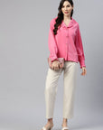CINK Women Pink Regular Fit Casual Buttoned Top