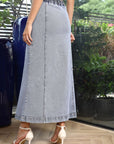 A-Line Mid Rise Maxi Skirts light-blue