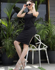 Round Neck Sleeveless Dress black