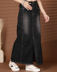 Denim Straight Maxi Skirt