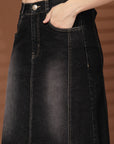 Denim Straight Maxi Skirt