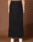 Denim Straight Maxi Skirt