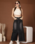 Denim Straight Maxi Skirt