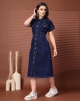 Shirt Collar Midi Dress