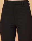 Black Solid Regular Fit Trouser
