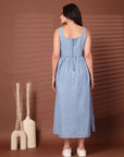 Light Blue solid maxi dress