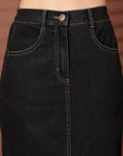 Black Denim Midi Skirts