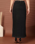 Black Denim Midi Skirts