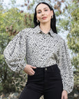 Women Opaque Printed Casual Buttoned Top