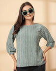 Sea Green Puff Sleeve Top