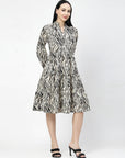 Print Fit & Flare Dress