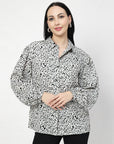 Women Opaque Printed Casual Buttoned Top