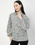 Women Opaque Printed Casual Buttoned Top