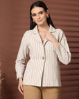 Striped Single Breasted Blazer