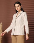 Striped Single Breasted Blazer