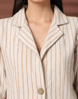 Striped Single Breasted Blazer
