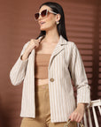 Striped Single Breasted Blazer