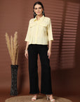 Yellow Solid Casual Top