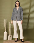 Checked Single-Breasted Blazer